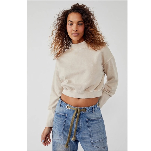 We The Free Tops - Free People We The Free Nikki Sweatshirt-Champagne Color-Size Small